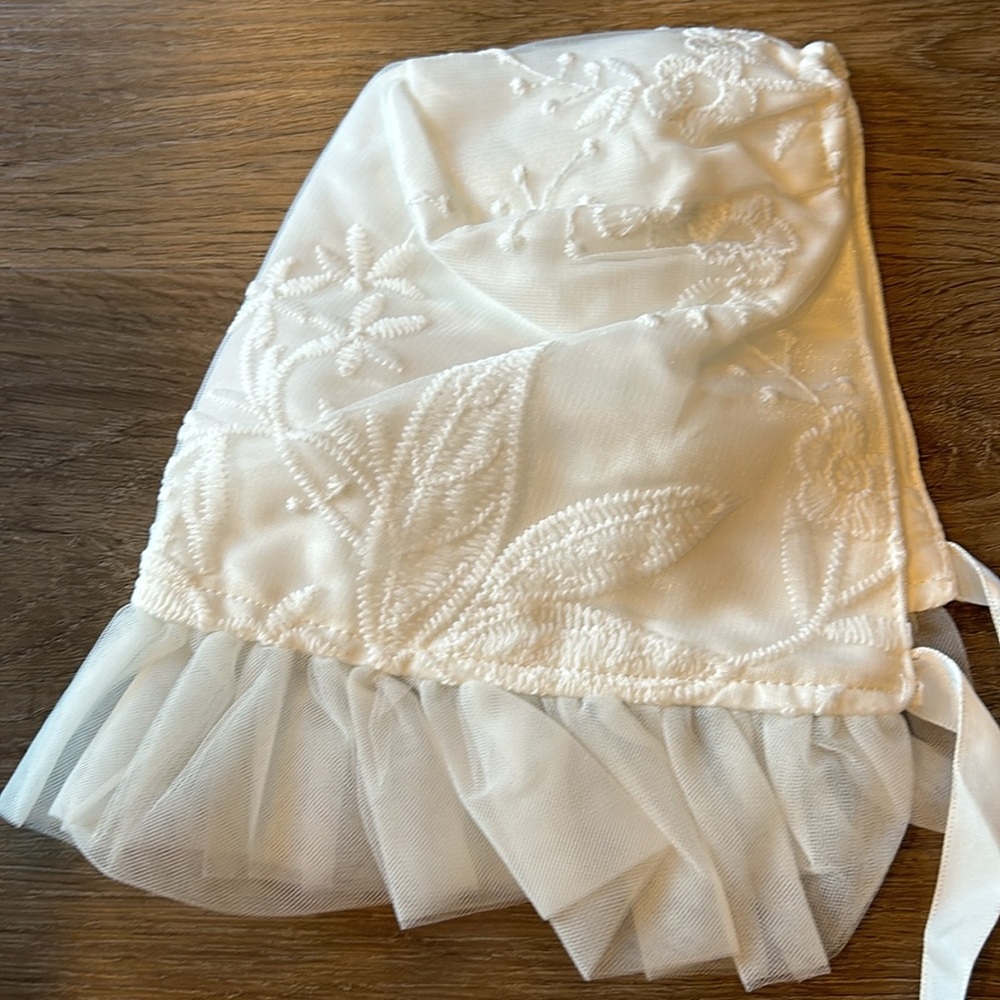 NWT baby girl baptism flower girl dress with bonnet - Picture 9 of 11